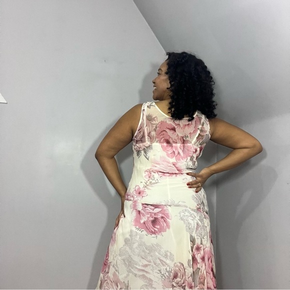 Vintage Y2K Coquette Floral Gown Fairycore Dress Asymmetric Ballet Lace Romantic - Picture 5 of 15